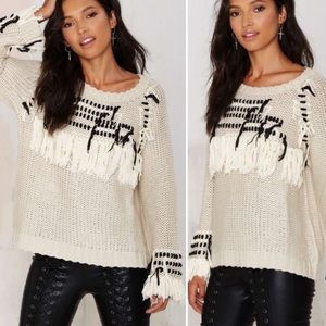 Knitz for love and lemons fringe sweater